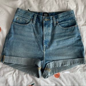 BDG high waist denim mom shorts